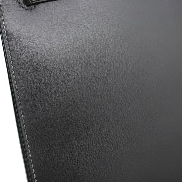 Hermes 2-Way Bag Kelly 28 Outer Stitch Box Calf Graphite Silver Hardware Gray