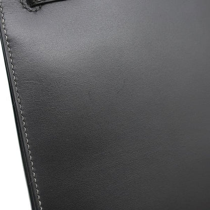 Hermes 2-Way Bag Kelly 28 Outer Stitch Box Calf Graphite Silver Hardware Gray