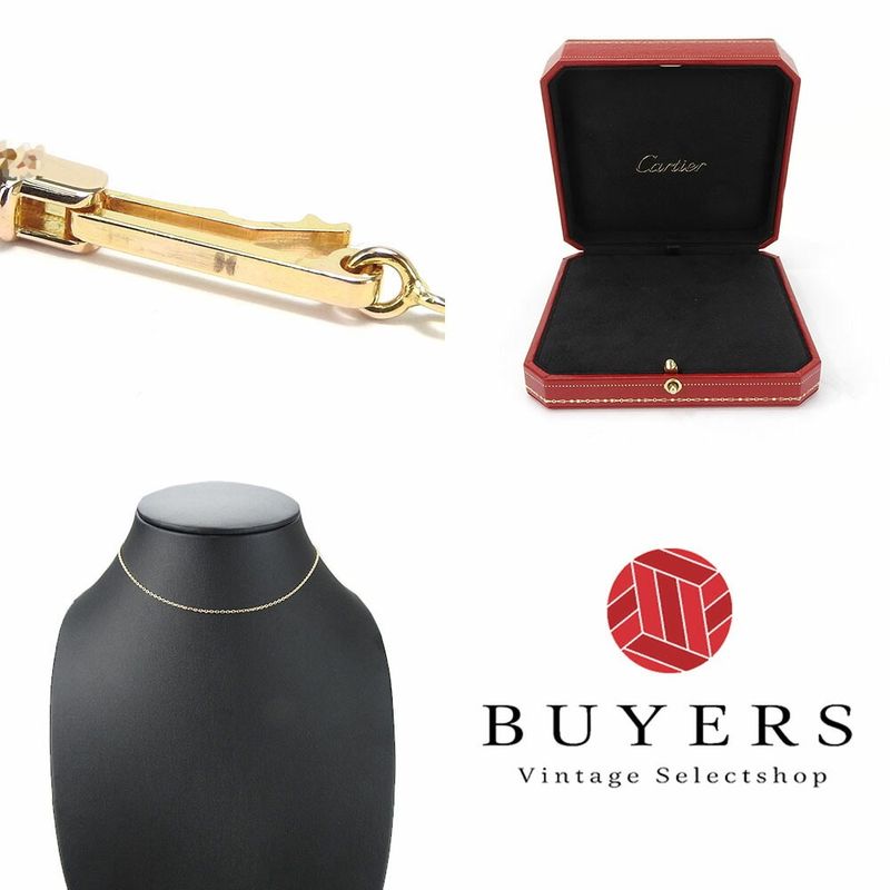 Cartier Necklace Link Scuff B Chain 750 PG 18K Gold Approx 6.0g Pink Gold