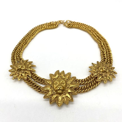 Chanel Lion Necklace Choker Vintage Gold Gilt