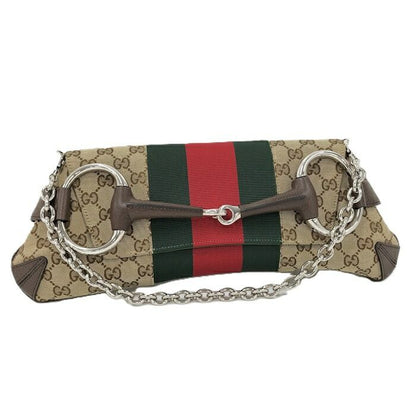 Gucci Shoulder Bag GG Canvas Horsebit Canvas Brown 764255