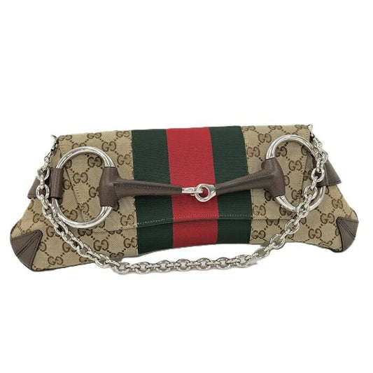 Gucci Shoulder Bag GG Canvas Horsebit Canvas Brown 764255