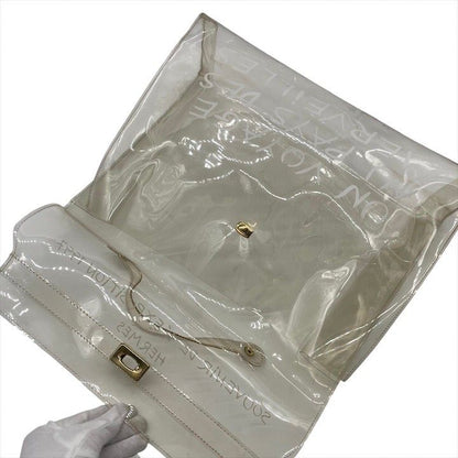 Hermes Vinyl Kelly Logo Hand Beach Clear Transparent Purse
