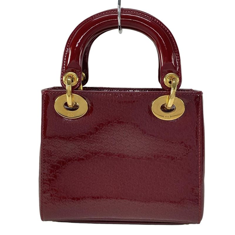Dior/christian Dior Handbag Lady Dior Mini Bag/trotter Bordeaux Gold Hardware