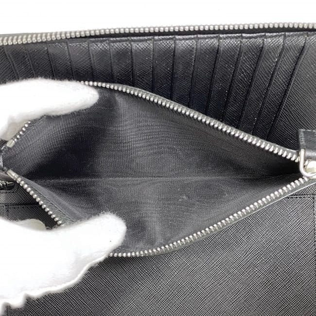 Prada Round Zipper Long Wallet Document Case