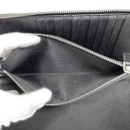 Prada Round Zipper Long Wallet Document Case