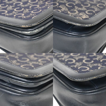 Celine Carriage One Shoulder Bag Macadam Navy Gold 60bs100