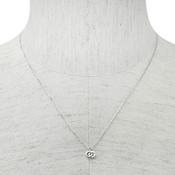 Gucci Necklace Interlocking G White Togo Old