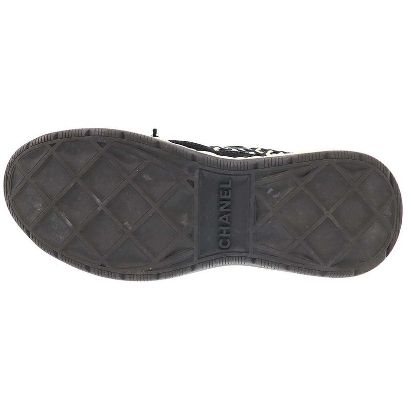 Chanel Matelasse Coco Mark Mesh Leather Sneakers G37126 Black 37
