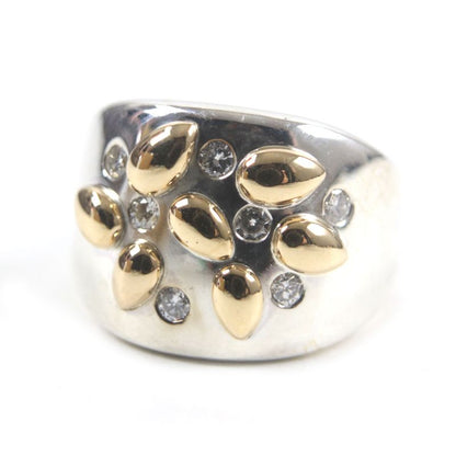  Hermes Vintage Gaucho Ring 925 750 7P Diamond Ring Silver 52 Size Equivalent