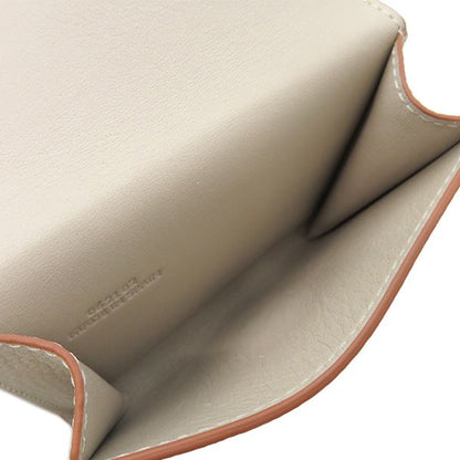 Loewe Card Case Square Coin Card Holder Pepple Grain Calf Rye Togo Roasted