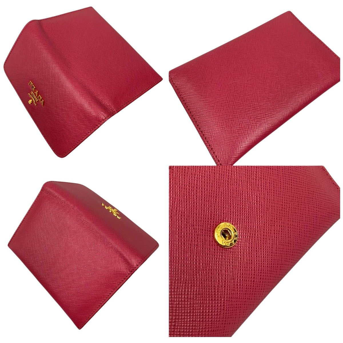 Prada Saffiano Card Case/business Card Case 1mc362 Pink