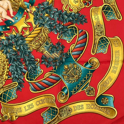 Hermes Scarf Carre 90 Silk Europe European Goddess Child Red