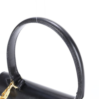 Prada Leather 2WAY Shoulder Bag Crossbody Hand Tote Genuine Leather Black Gold