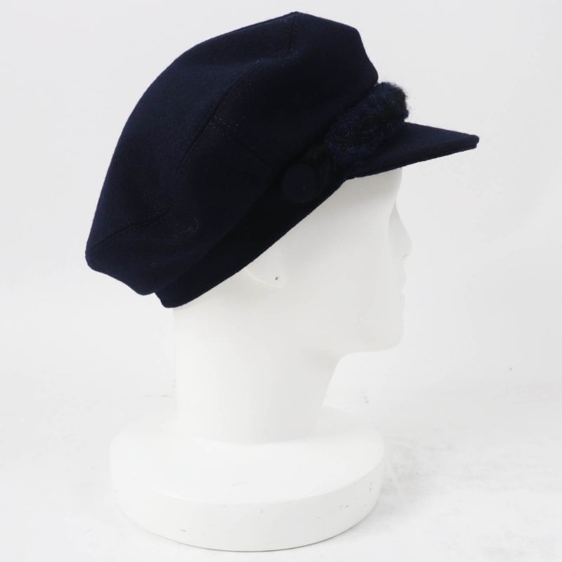 CHANEL 2019 19V With Coco Mark Tweed Use Cassock Dark Navy S Made In Germany