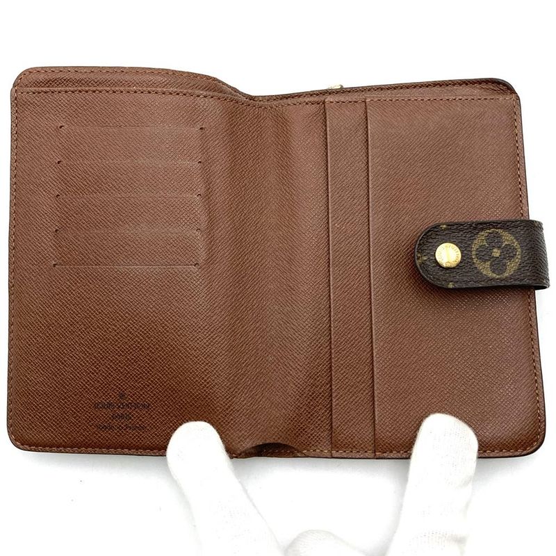 Louis Vuitton M61207 Monogram Porte Papier Zip Wallet Brown PVC Ladies Men