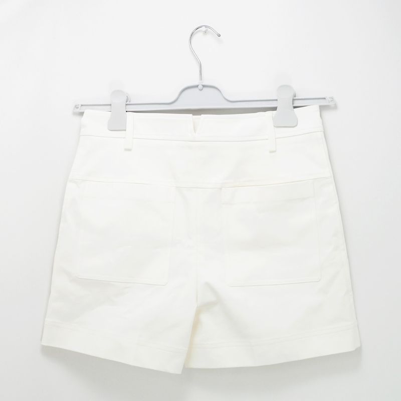 Hermes Shorts White Size 38 Cotton Polyurethane Women's Apparel Clothes