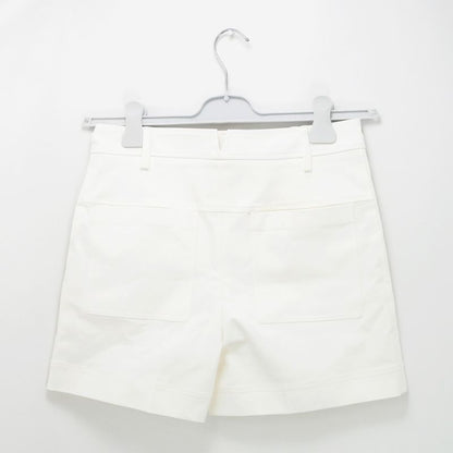 Hermes Shorts White Size 38 Cotton Polyurethane Women's Apparel Clothes