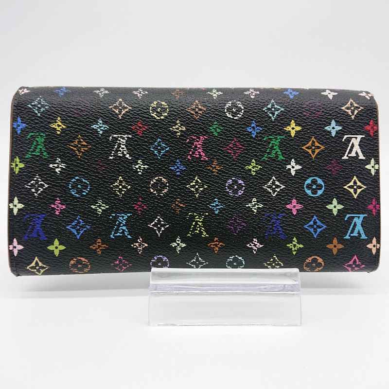 Louis Vuitton Multicolor Sarah Long Wallet Monogram Black