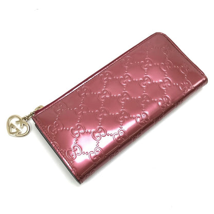 Gucci L-Shaped Zip Long Wallet 295671 Metal Pink Red System