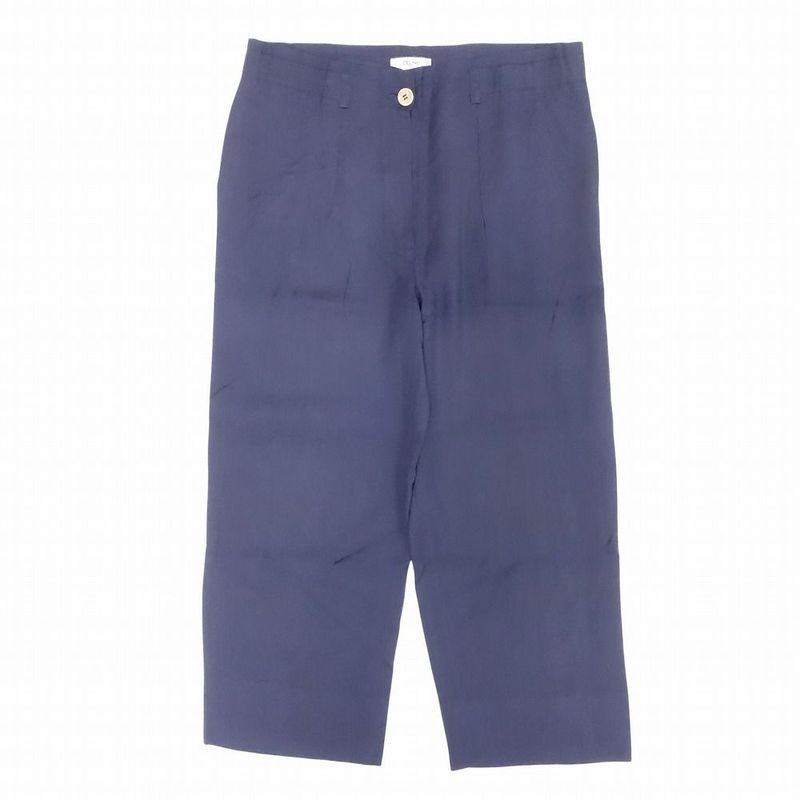 Vintage Old Celine French Silk Blend Wide Slacks Pants with Gold Buttons Size