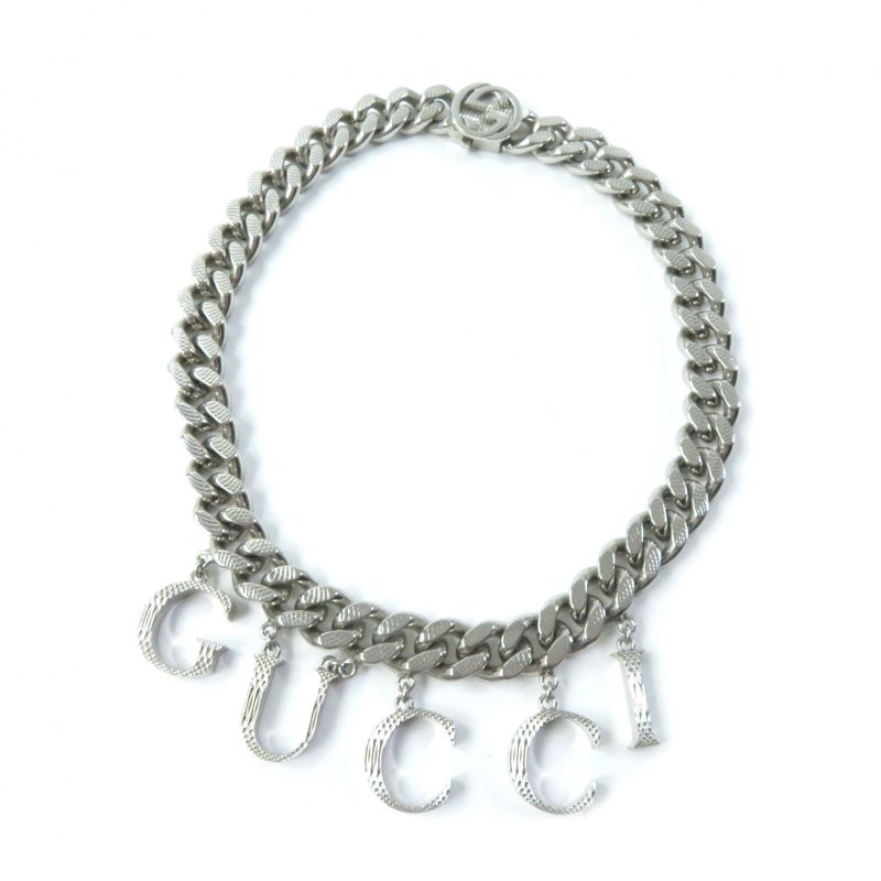 Gucci 675769 Interlocking Necklace Current Model Script Logo Kihira Chain