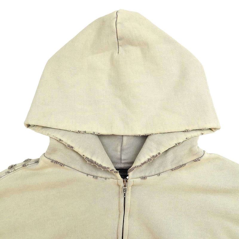 Balenciaga 24aw Y2k Zip-Up Hoodie Regular Fit Zip-Up Hoodie 803264 Trvg2 Beige M