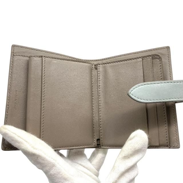Celine Wallet Fold Wallet Compact Wallet Mini Wallet Logo Leather Gray