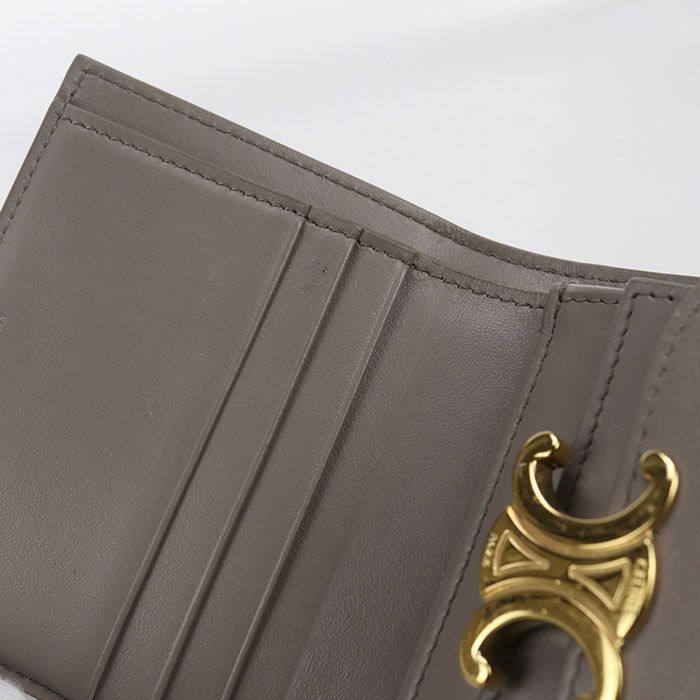 Celine Small Flap Wallet Triomphe 10d783dpv.18gt Tri-fold Wallet Leather Women