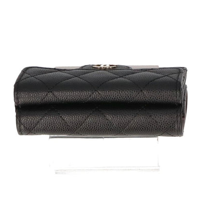 Chanel Classic Small Flap Wallet Ap0230 Caviar Skin Women Black