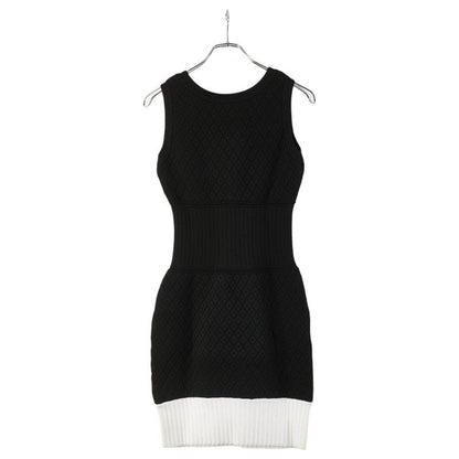 Chanel Sleeveless Dress Size:38 Black White Rayon Polypropylene Women's Chanel