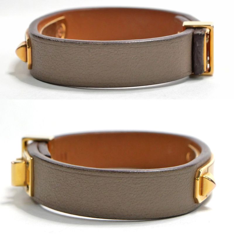 Hermes Ass Doucle Bracelet Etoupe Gold Hardware U Engraved Voswift