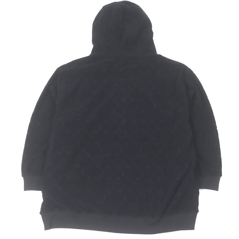 Louis Vuitton 2023 Hpy41w Monogram Pile Zip Hoodie Black 5l/rare Size With Box