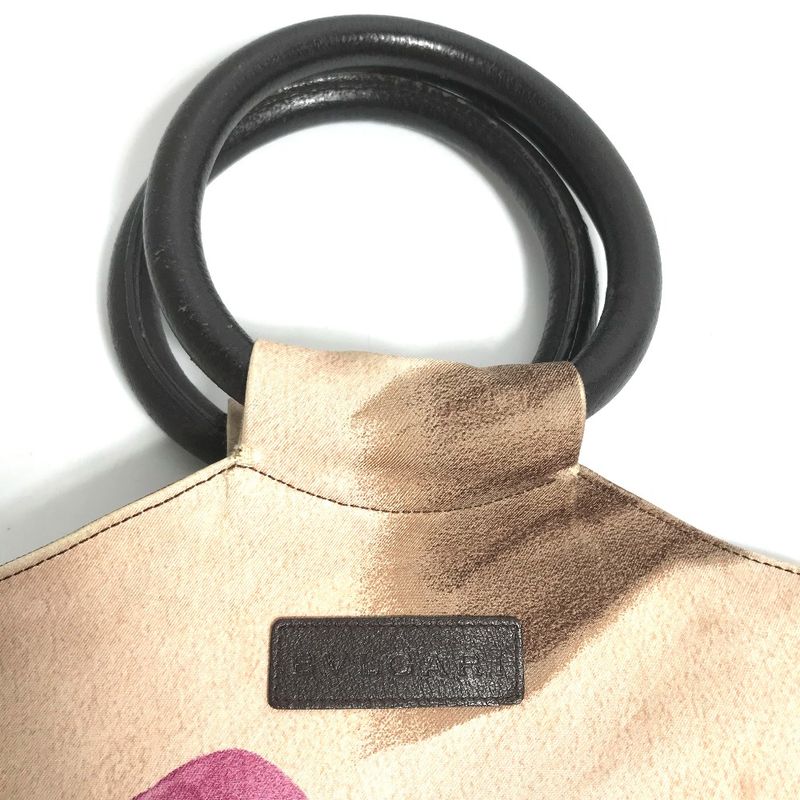 Bvlgari Bulgari Handbag Round Handle Canvas/leather Pink