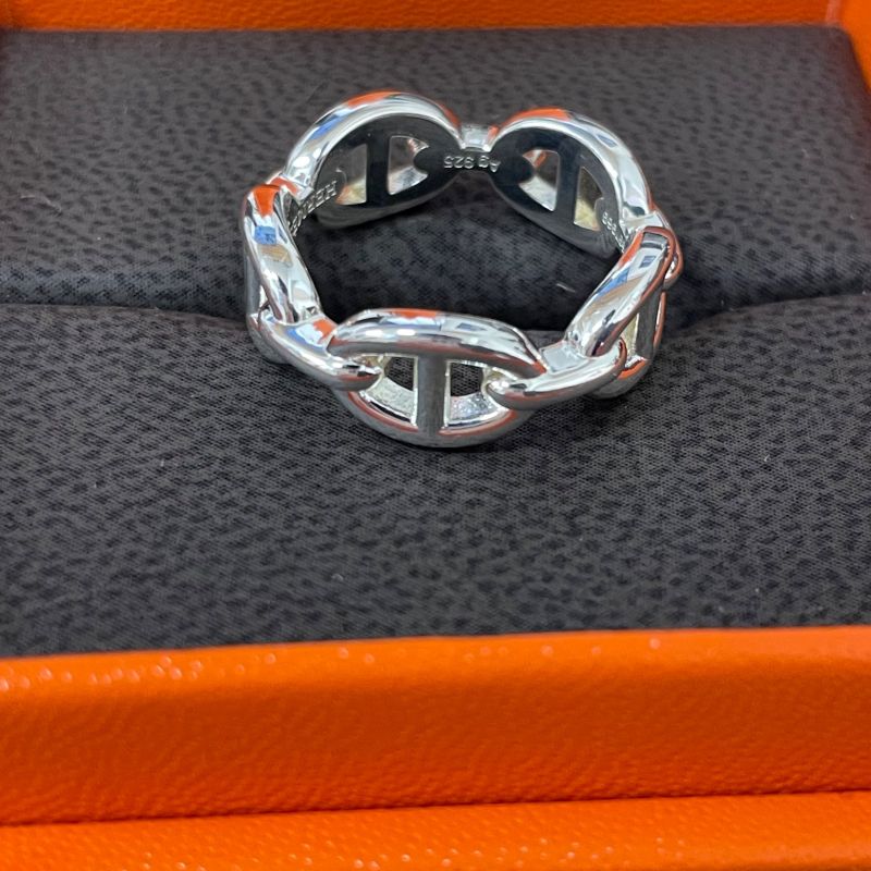 Hermes Chaine D'ancre Anchene Ring Size 12.5 Ag925 A25-2896