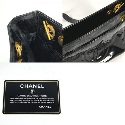 Chanel Shoulder Bag CC Coco Logo A08036 Enamel Black