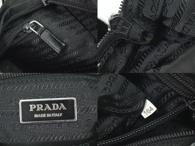 Authentic Prada Nylon Shoulder Bag Pochette Black Bag Pre-owned [follow-up