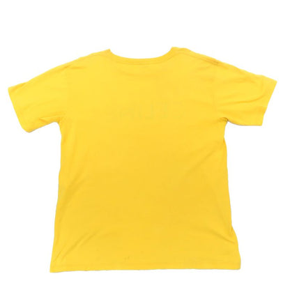 Celine Logo Print Loose Fit T-shirt Short Sleeve Yellow Women's S