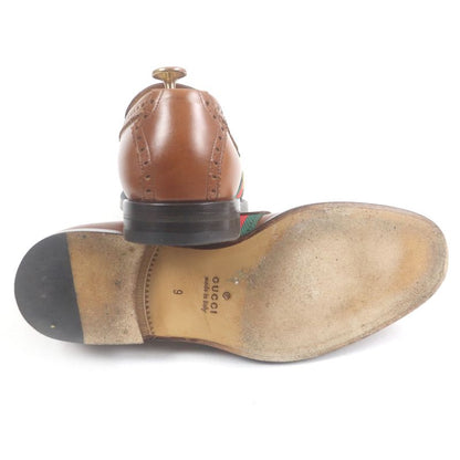 Gucci 450990 Leather Bee Embroidery Webline Perforated Coin Loafers Penny