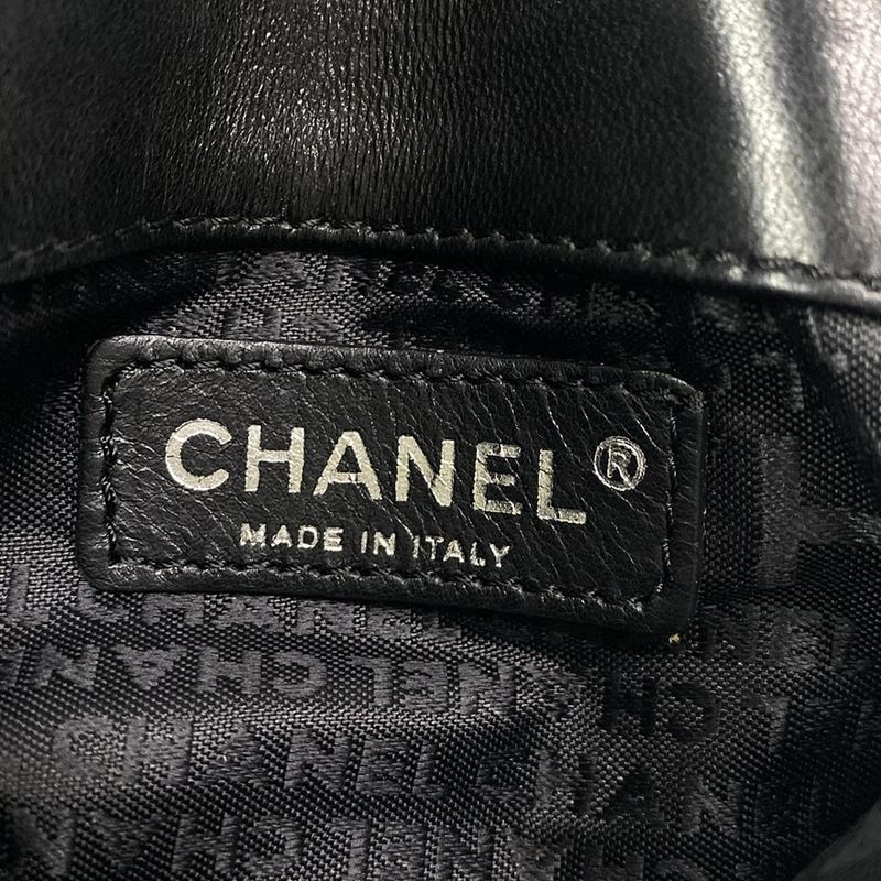 Chanel Shoulder Bag Jacket Black Silver Hardware / Coco Mark / Matelasse
