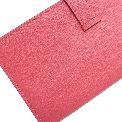 Hermes Long Wallet Bearn Souffle Chèvre Rose Lipstick Gold Hardware Bifold