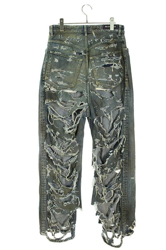 Balenciaga 745248 Tnw01 Superdestroyed Large Fit Baggy Denim Pants Men's XS