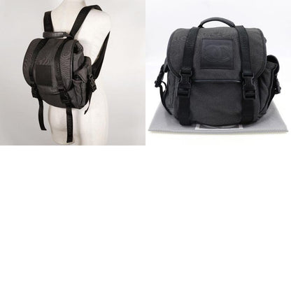 Chanel Backpack Sport Line Coco Mark Canvas Black/silver Women's Backpack/daypac