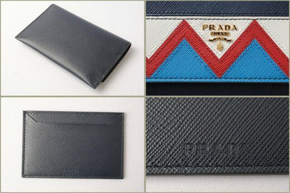 Prada Card Case Fold Wallet Prada 1mc004 Saffiano Greche Shape Pressed Leather