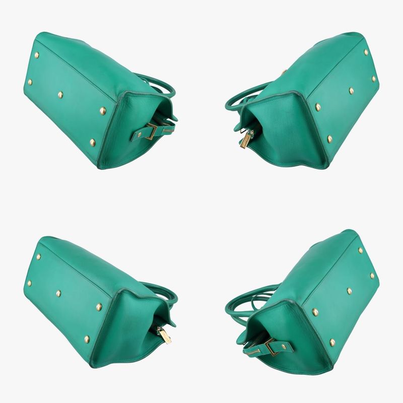Yves Saint Laurenty Line Petit Cabas Su Green Leather 311210 311210529258