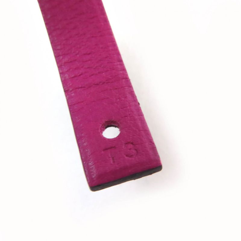 Hermes Medor Infini Dubretour Bracelet Leather Silver Hardware Bangle Purple T3