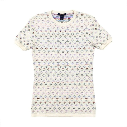 Louis Vuitton Short Sleeve Sweater Logo Monogram Knit Rw222b Tt9 Fnks99 XS Size