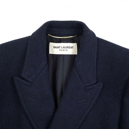 Saint Laurent Paris 13aw Wool Melton Double Breasted Napoleon Chester Coat