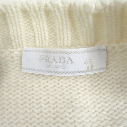 Prada 24AW Umb645 Virgin Wool Cashmere Logo Embossed Long Sleeve Knit Sweater