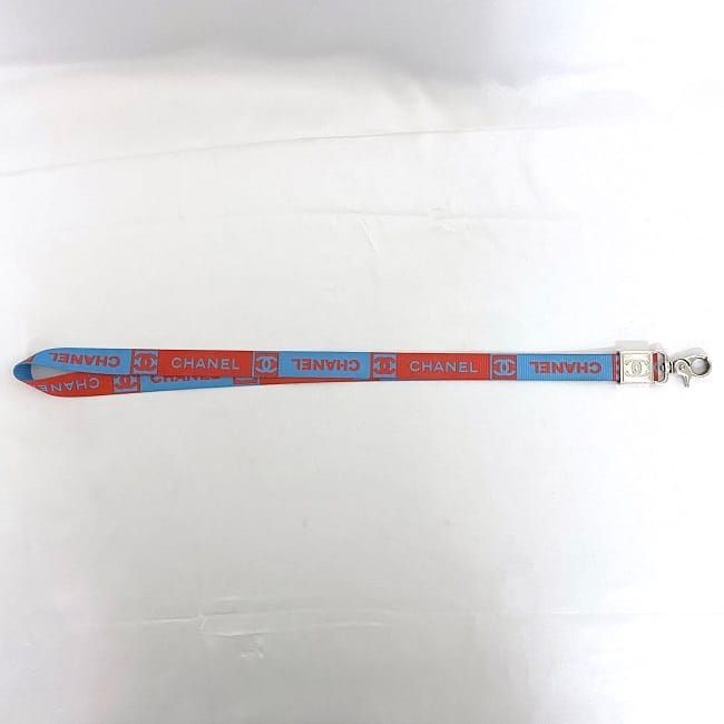 Chanel Neck Strap Blue Red Sport Ec20202 Excellent Condition